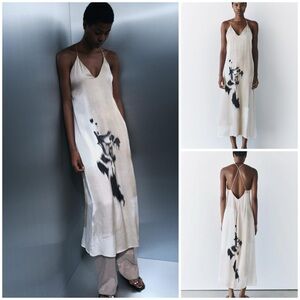 ZARA ~  ZW Collection Printed fabric slip dress